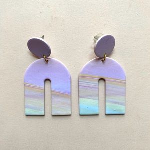 SOLD Abstract Clay Earrings